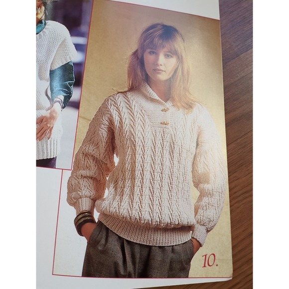 Vtg Fisherman Sweater Knitting Patterns Aran Motifs 80s Cardigan Patons 514 Wool - Picture 3 of 9